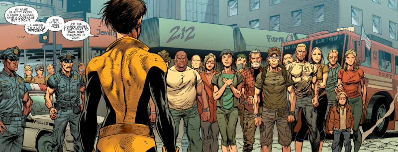 Also note the placement of the “Jewelry” sign behind Kitty Pryde’s head. (Image: X-Men Gold, Ardian Syaf, Jay Leisten, Frank Martin)